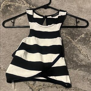 Solemio Monochrome Striped Dress